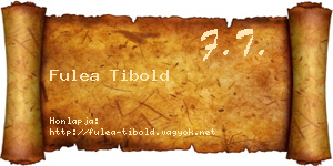 Fulea Tibold névjegykártya